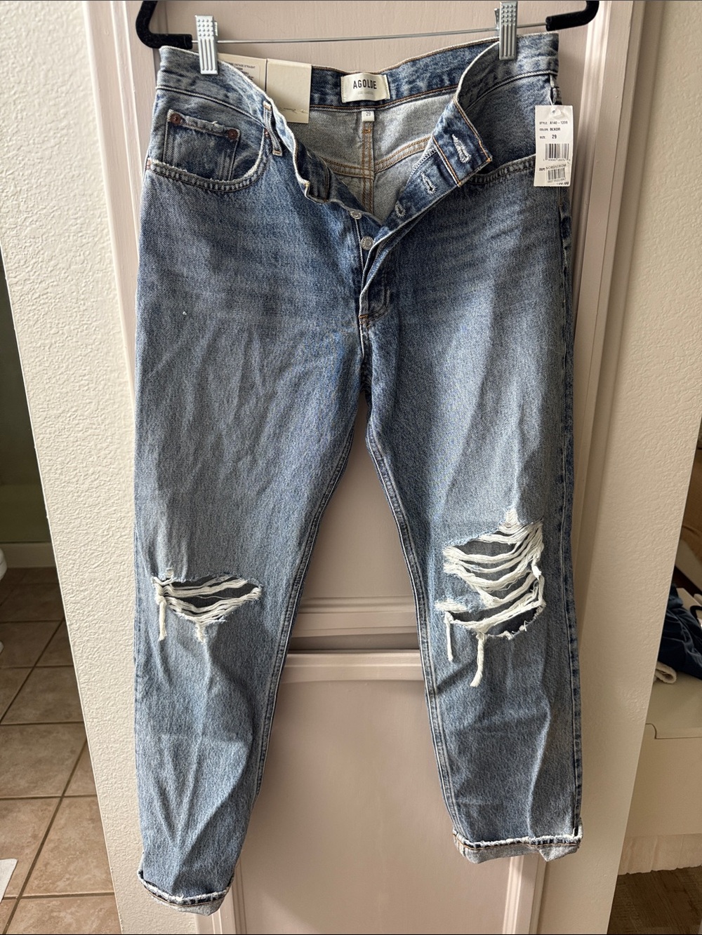 Agolde Light Blue Ripped Relaxed Men’s Jeans
